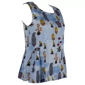 Haut Sans Manche Mundi Floral Bleu