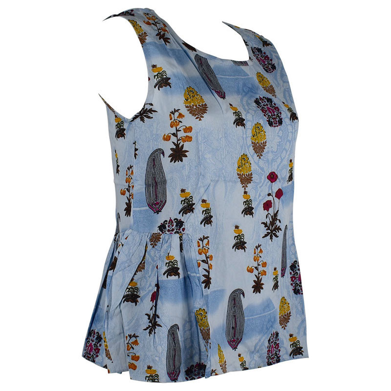 Haut Sans Manche Mundi Floral Bleu