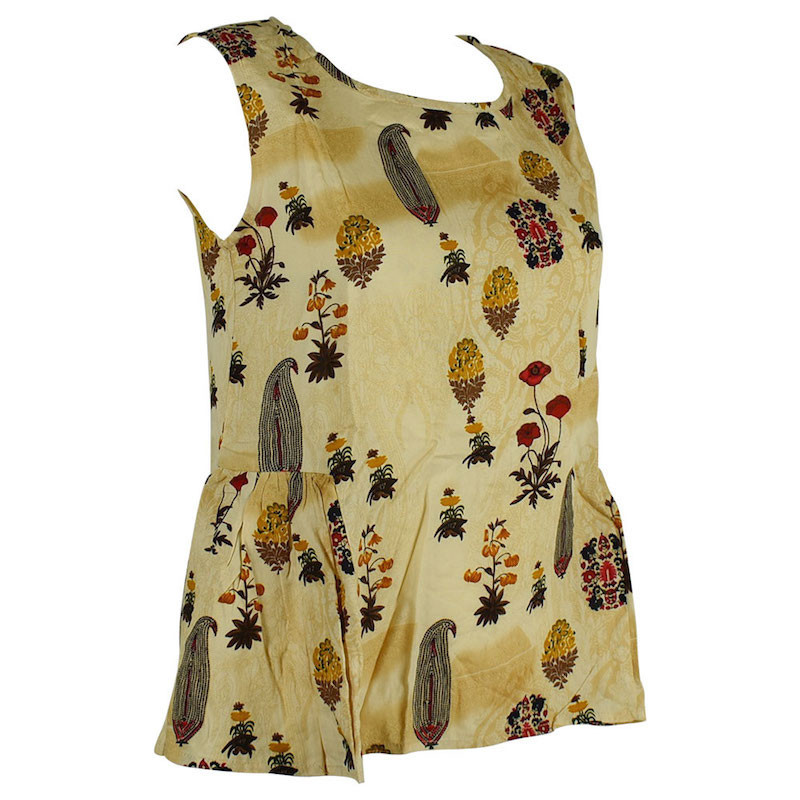 Haut Sans Manche Mundi Floral Marron Clair