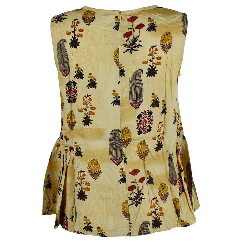 Haut Sans Manche Mundi Floral Marron Clair