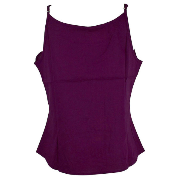 Top Mudra Fine Bretelles Coton Prune