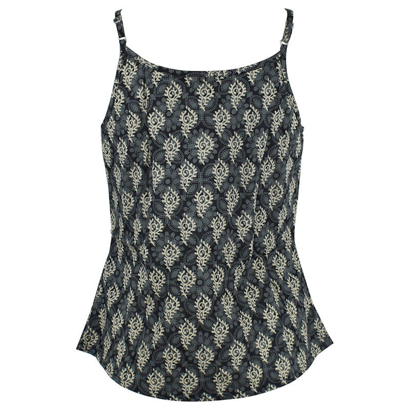 Top Mudra Fine Bretelles Imprimé Noir