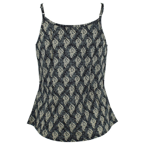 Top Mudra Fine Bretelles Imprimé Noir
