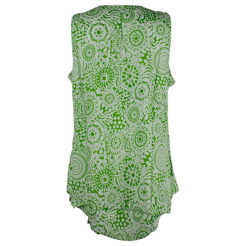 Blouse Kenda Femme Rayonne Imprimé Jalebi Vert