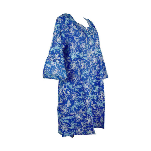 Caftan Sardha Coton imrimé Été Ton Bleu