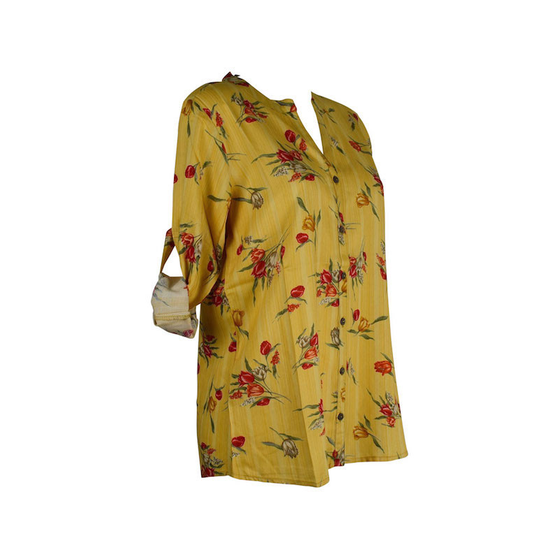 Blouse Komana fluide et Manches Longues Moutarde