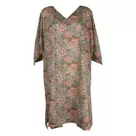 Caftan Jamari Coton Pistache Imprimé Floral
