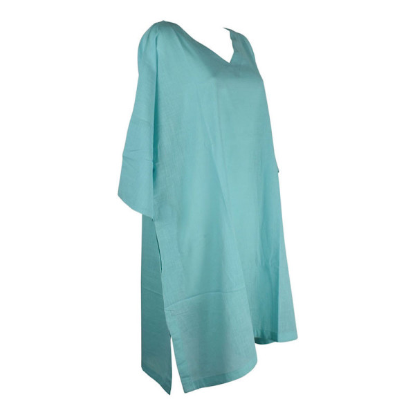 Caftan Korasi Coton Khadi Uni Bleu Ciel