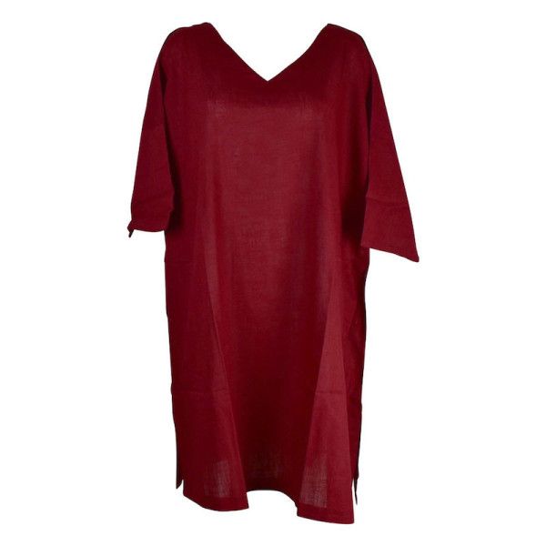 Caftan Korasi Coton Khadi Uni Bordeaux