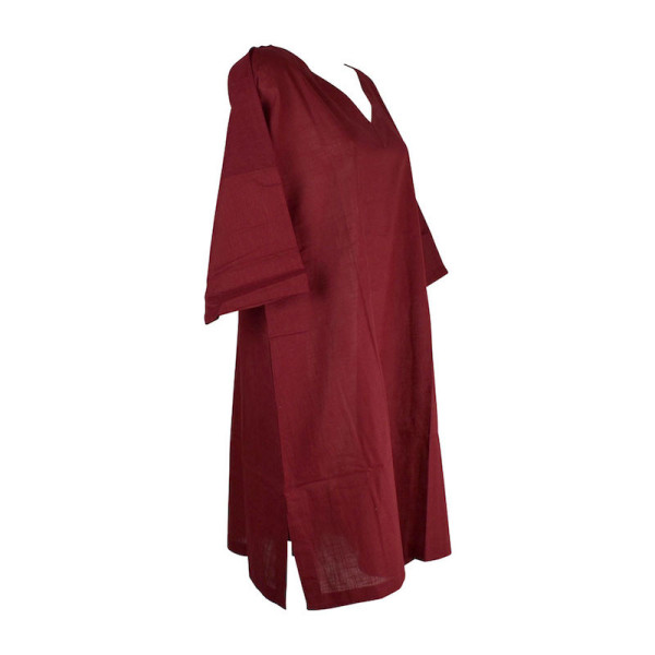 Caftan Korasi Coton Khadi Uni Bordeaux