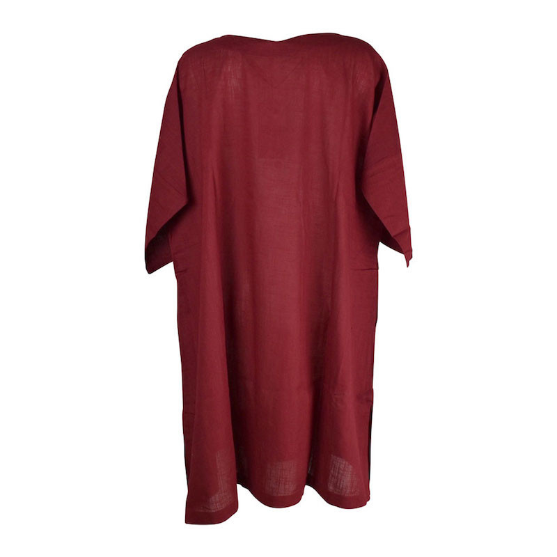 Caftan Korasi Coton Khadi Uni Bordeaux