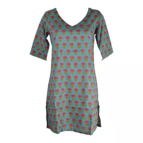Tunique Tilda Coton Bleu Pétrole Imprimé Floral