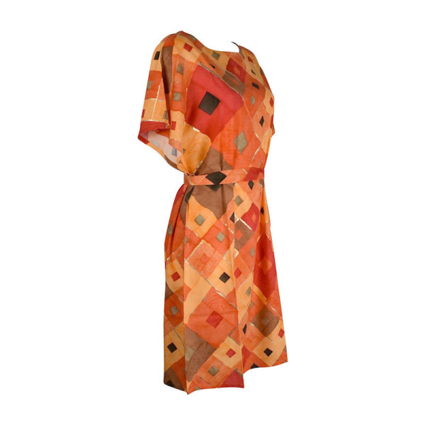 Robe Droite Nipania Fluide Imprimée Orange