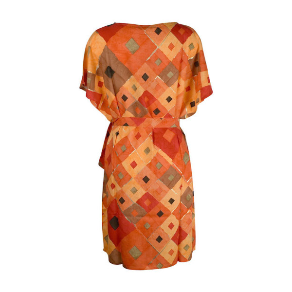 Robe Droite Nipania Fluide Imprimée Orange