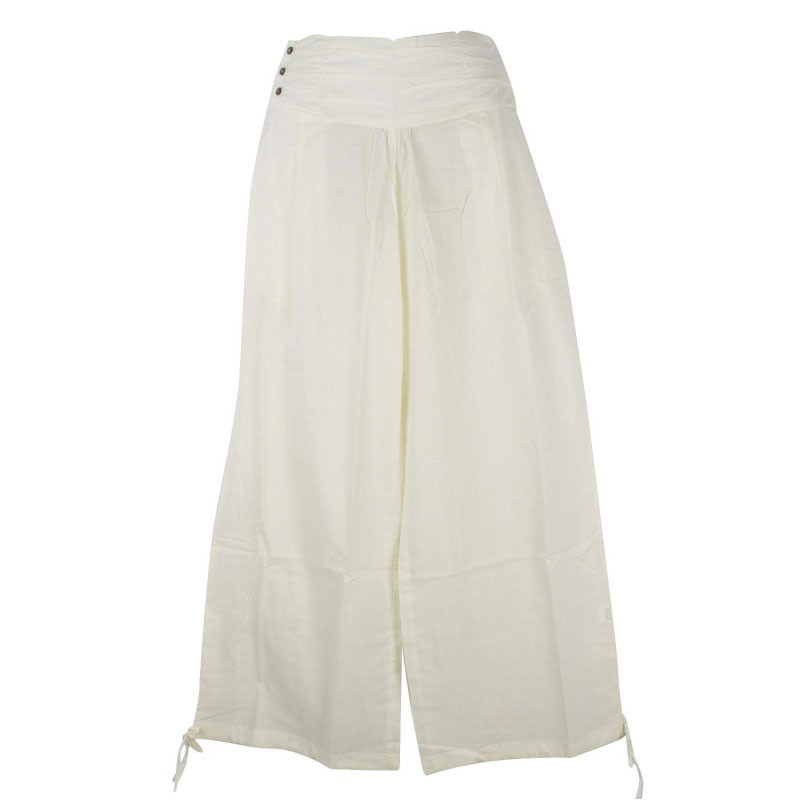 Pantalon Femme Naricha Coton Uni Blanc