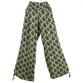 Pantalon Été Naricha Viscose Imprimé Adari Vert