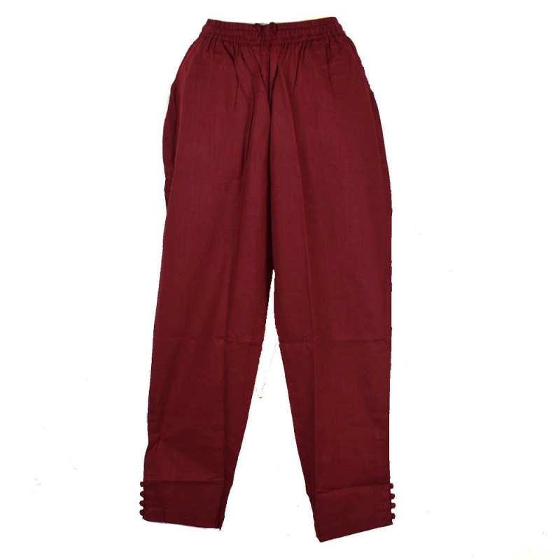 Pantalon Été Joda Coton Khadi Bordeaux