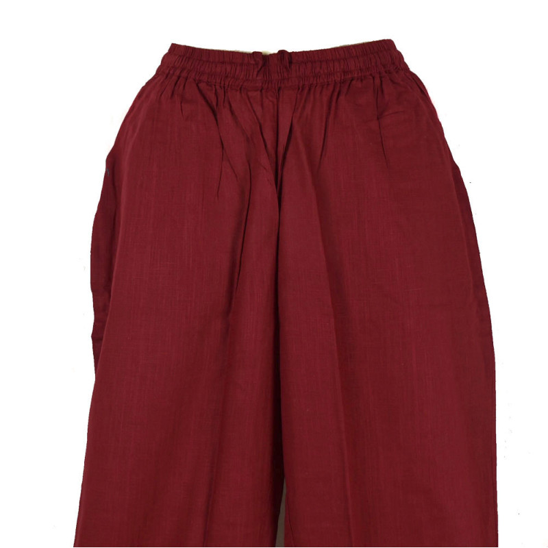 Pantalon Été Joda Coton Khadi Bordeaux