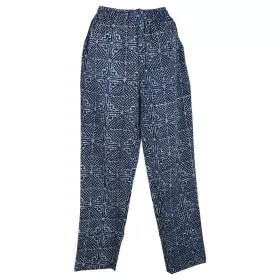 Pantalon Wani Coupe Droite Coton Imprimé Indigo