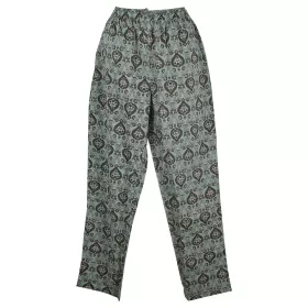 Pantalon Wani Coupe Droite Coton Imprimé Vert d'eau