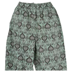 Pantalon Wani Coupe Droite Coton Imprimé Vert d'eau