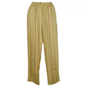 Pantalon Joda Fluide Imprimé Rayé Jaune