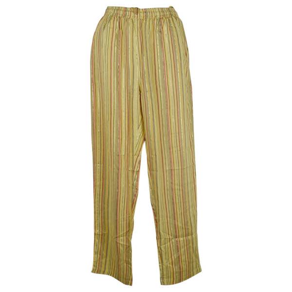 Pantalon Joda Fluide Imprimé Rayé Jaune