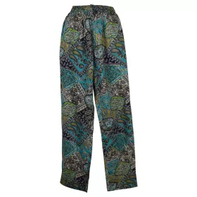 Pantalon Joda Fluide Imprimé Paisley Ton Bleu