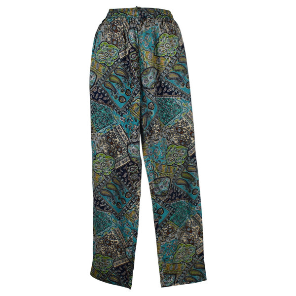 Pantalon Joda Fluide Imprimé Paisley Ton Bleu