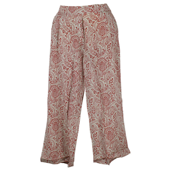 Pantalon Seoni Coupe Large Paisley Rouge