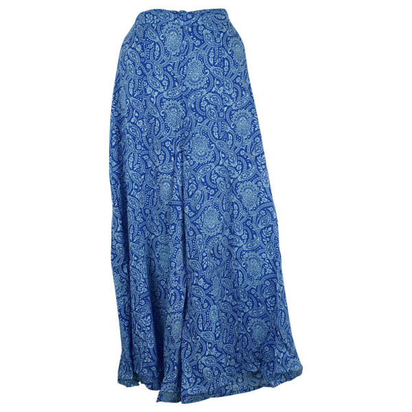 Pantalon Katol Large Imprimé Cachemire Bleu.