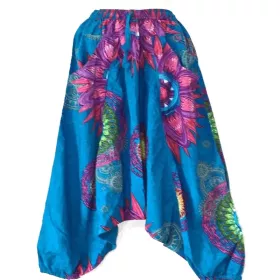 Sarouel Femme Kadali Coton Imprimé Turquoise