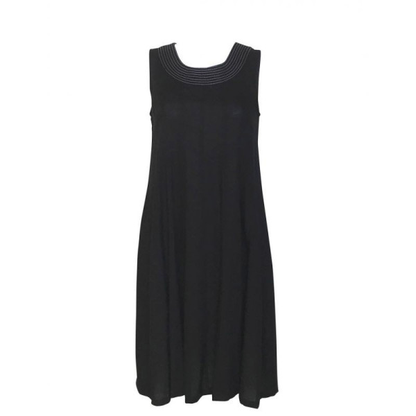 Robe Jaora Sans Manches Viscose Unie Noir