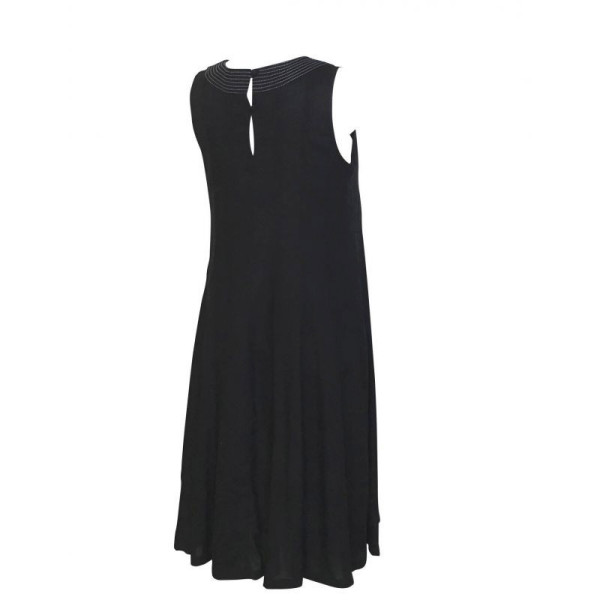 Robe Jaora Sans Manches Viscose Unie Noir