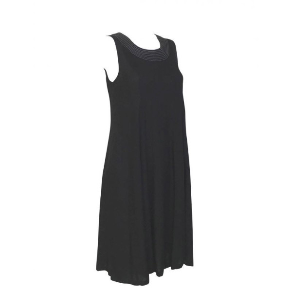 Robe Jaora Sans Manches Viscose Unie Noir