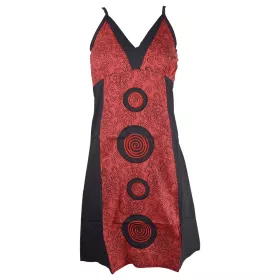 Robe Courte Supali Coton Popeline Noir et Rouge