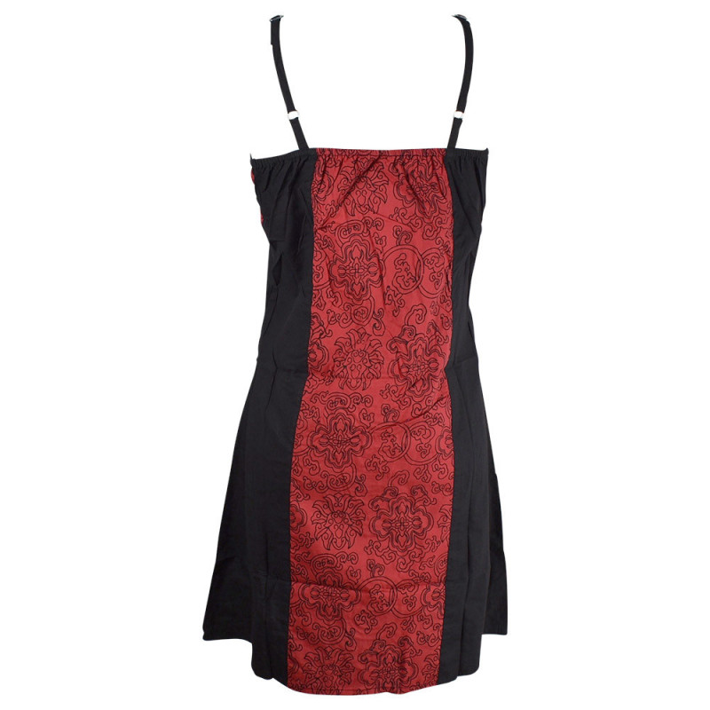 Robe Courte Supali Coton Popeline Noir et Rouge