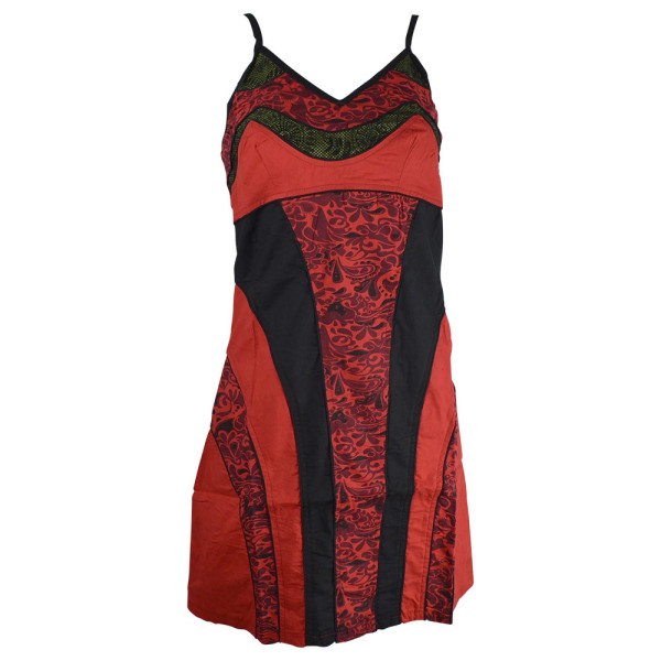 Robe Droite Teka Coton Popeline Rouge