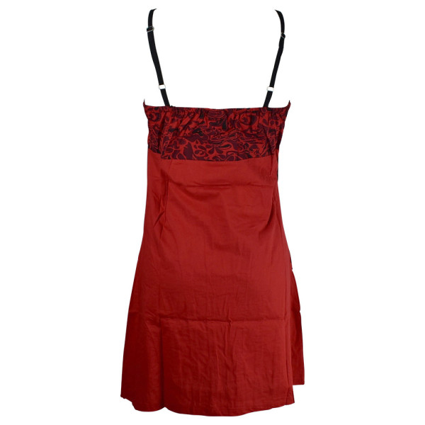 Robe Droite Teka Coton Popeline Rouge