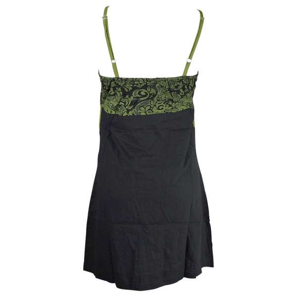 Robe Droite Teka Coton Popeline ethnique Vert