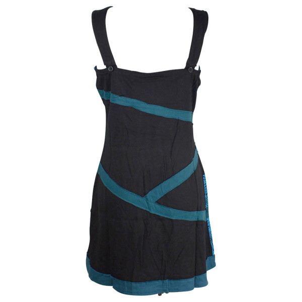 Robe Gujra Droite Jersey de Coton Bleu