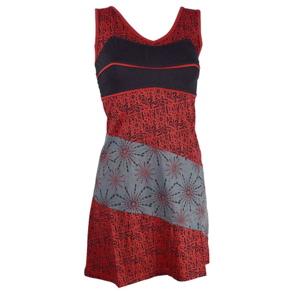 Robe Courte Sakti Jersey Imprimé Rouge