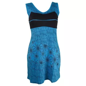 Robe Courte Sakti Jersey Imprimé Turquoise