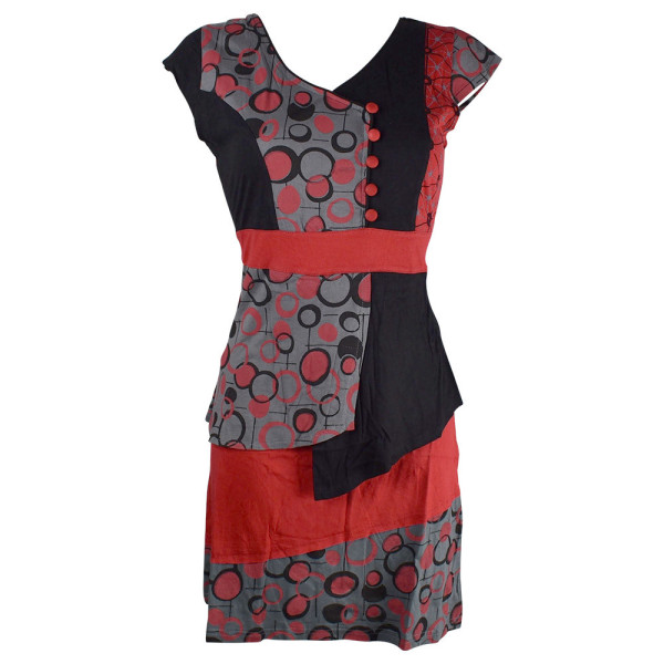 Robe Sargi Ethnique Jersey de Coton Rouge