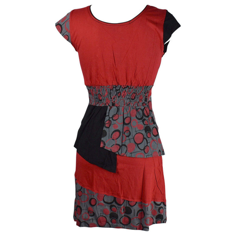 Robe Sargi Ethnique Jersey de Coton Rouge