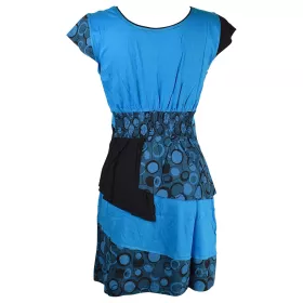 Robe Sargi Ethnique Jersey de Coton Bleu