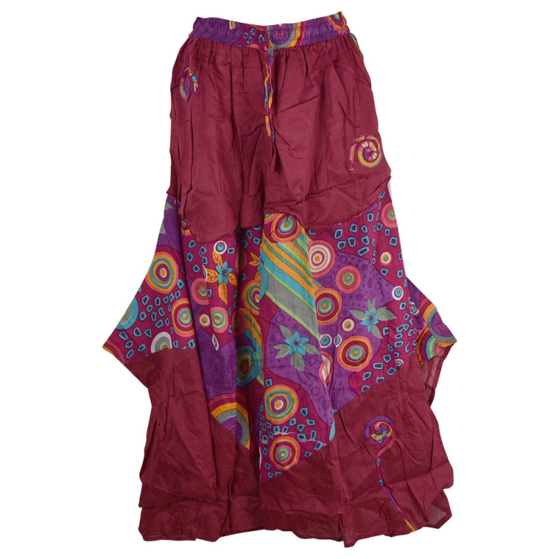 Jupe culotte Kotwa Coton Popeline Imprimé Bordeaux Jupe culotte Kotwa Coton Popeline Imprimé Bordeaux