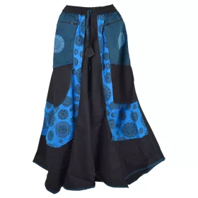 Jupe Culotte Chaita Imprimé Ethnique Ton Bleu
