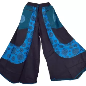 Jupe Culotte Chaita Imprimé Ethnique Ton Bleu
