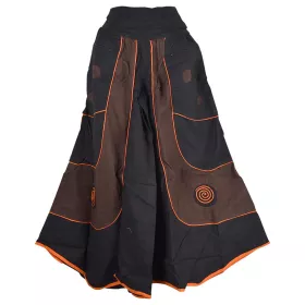 Jupe Culotte Mudali Ceinture Lycra coton Noir et Choco